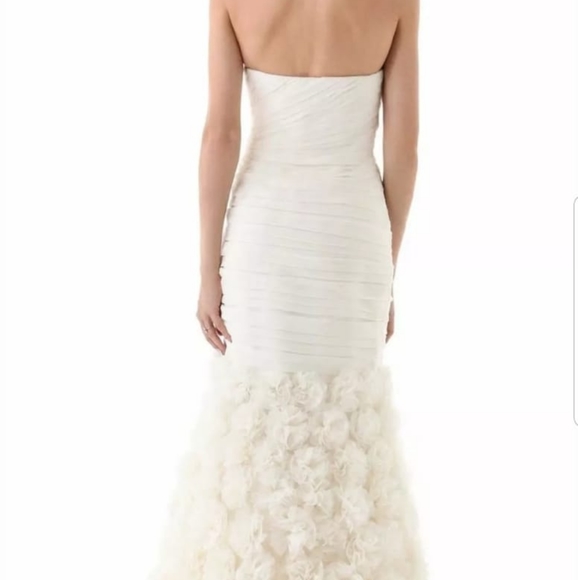 THEIA COUTURE 880699 IVORY MERMAID ROSETTE DRESS - Picture 8 of 8